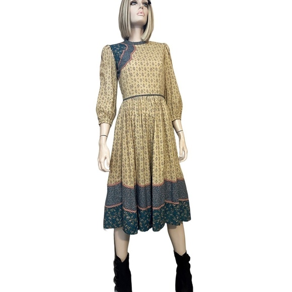 Suttles & Seawinds Vintage Victorian Dress House on Prairie Cottagecore Cotton - Picture 9 of 15